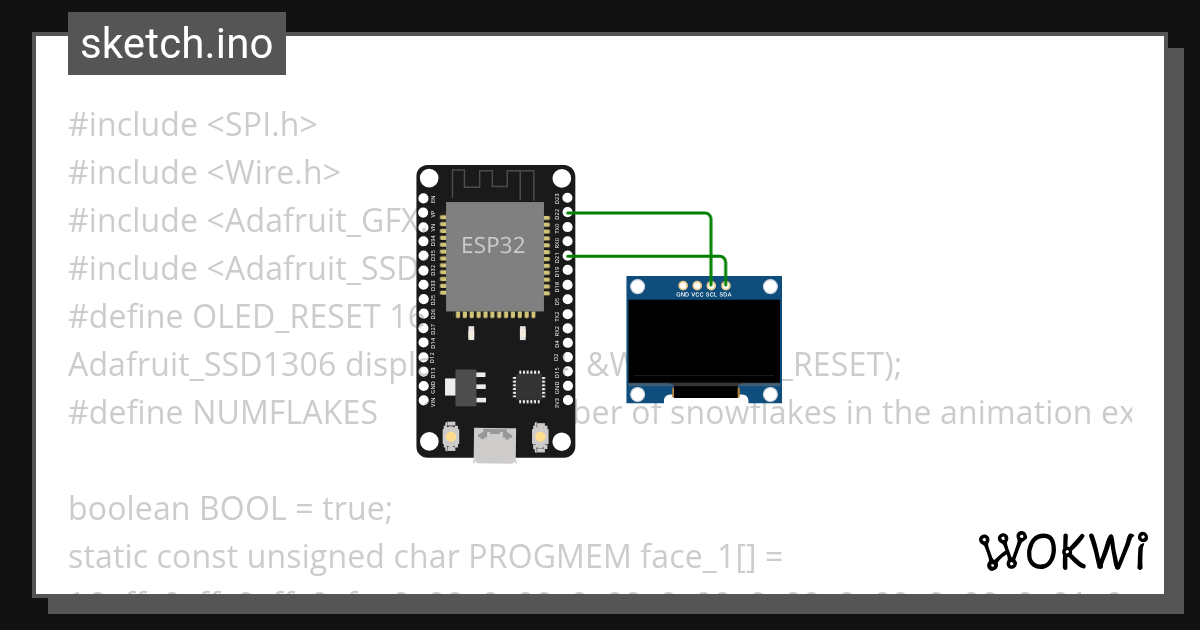 แสดงชื่อ นักเรียน ด้วย บอร์ด ESP บน OLED - Wokwi Arduino and ESP32 ...