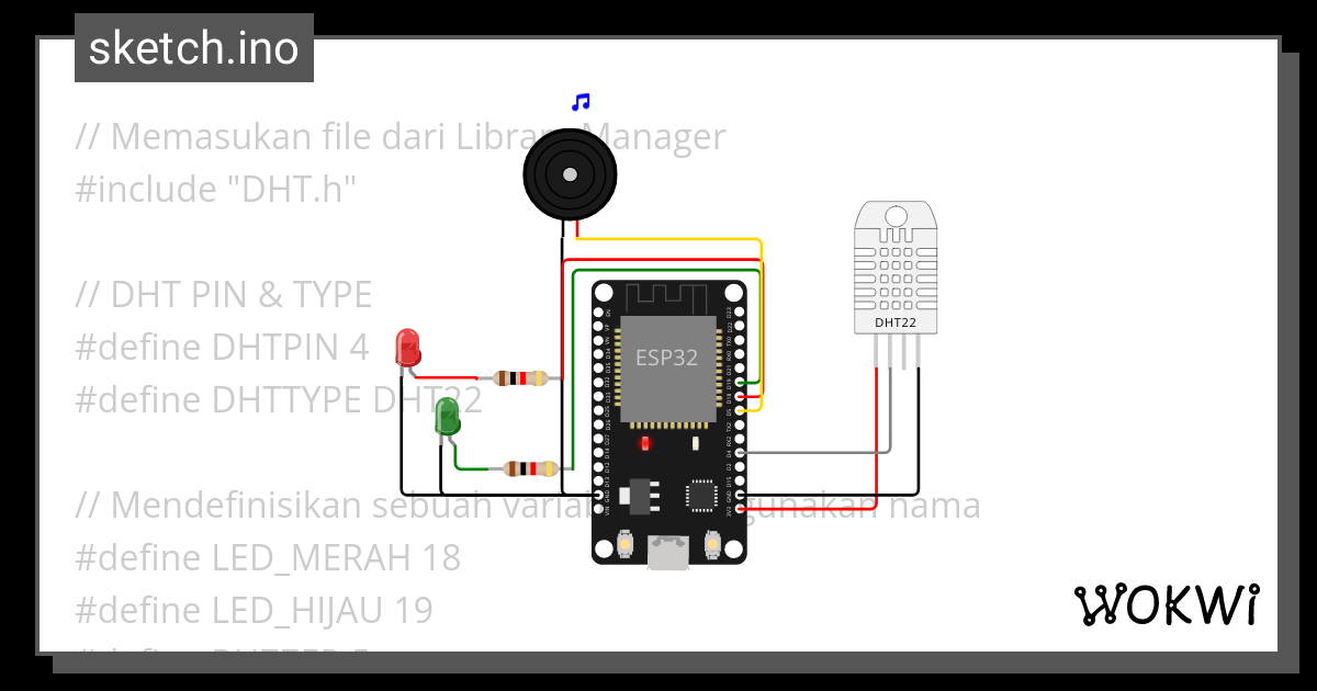 Pengukuran Suhu Kelembapan Menggunakan Led Dan Buzzer Wokwi Arduino Vrogue 9188