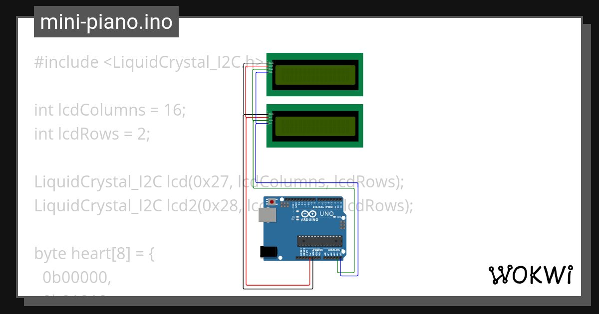 dual_lcd_i2c - Wokwi ESP32, STM32, Arduino Simulator