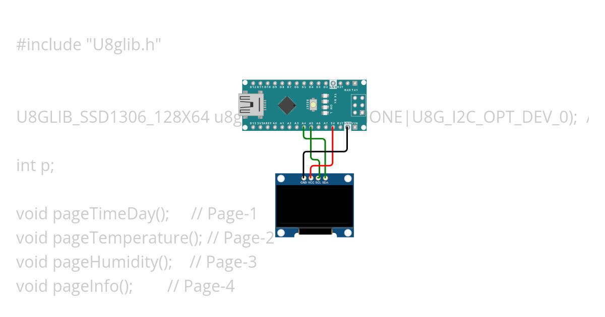 oled U8glib multipages simulation