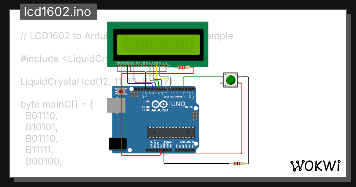 lcd1602.ino - Wokwi ESP32, STM32, Arduino Simulator