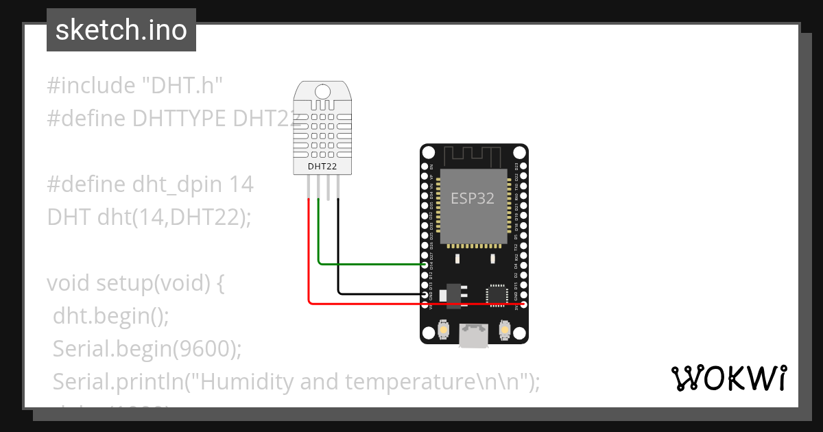 DHT11 SENSOR FOR HUMIDITY AND TEMPERATURE WITH ESP32 NODEMCU - Wokwi ...