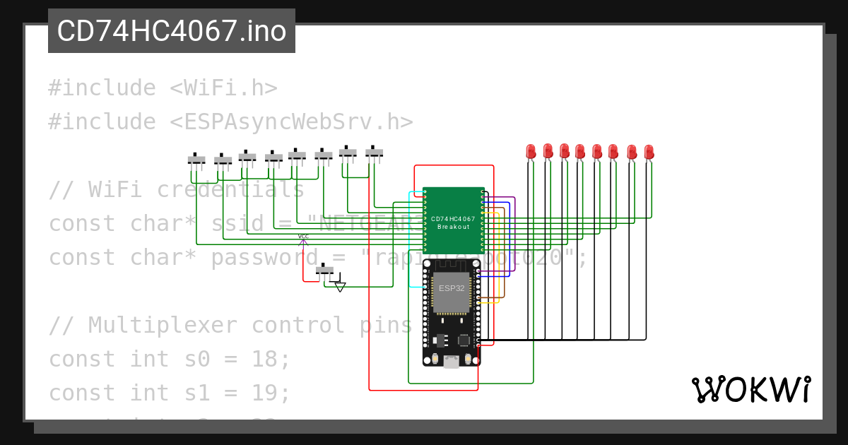 Cd74hc4067 1 ino wokwi esp32 stm32 arduino simulator
