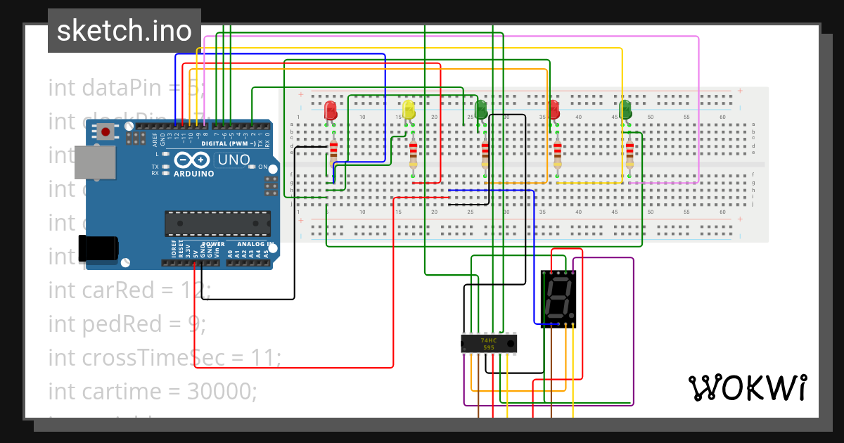 traffic light - Wokwi ESP32, STM32, Arduino Simulator