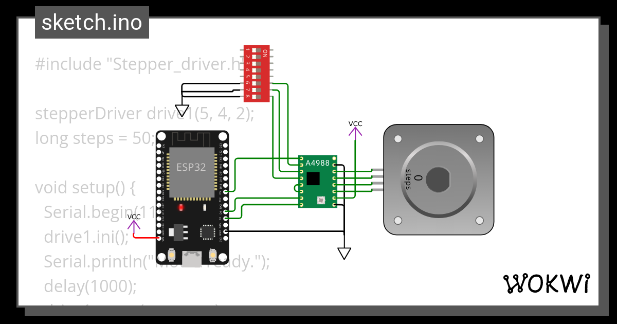 Stepper Motor Wokwi Esp32 Stm32 Arduino Simulator