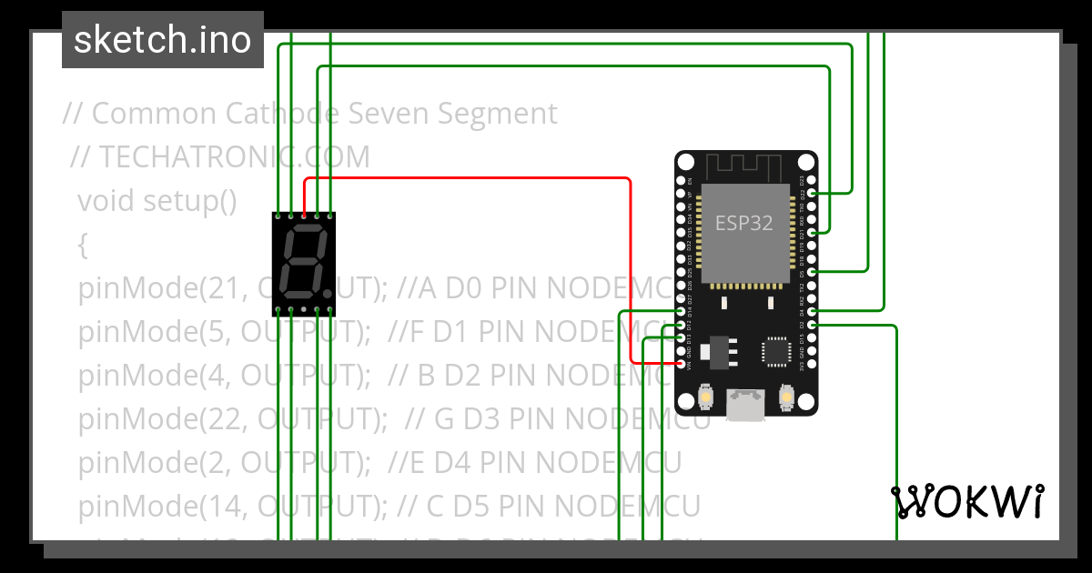 Seven Segment Display In Nodemcu Esp To Wokwi Esp Stm Arduino Simulator