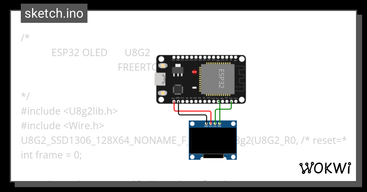 U8g2 Oled Wokwi Esp32 Stm32 Arduino Simulator 1174