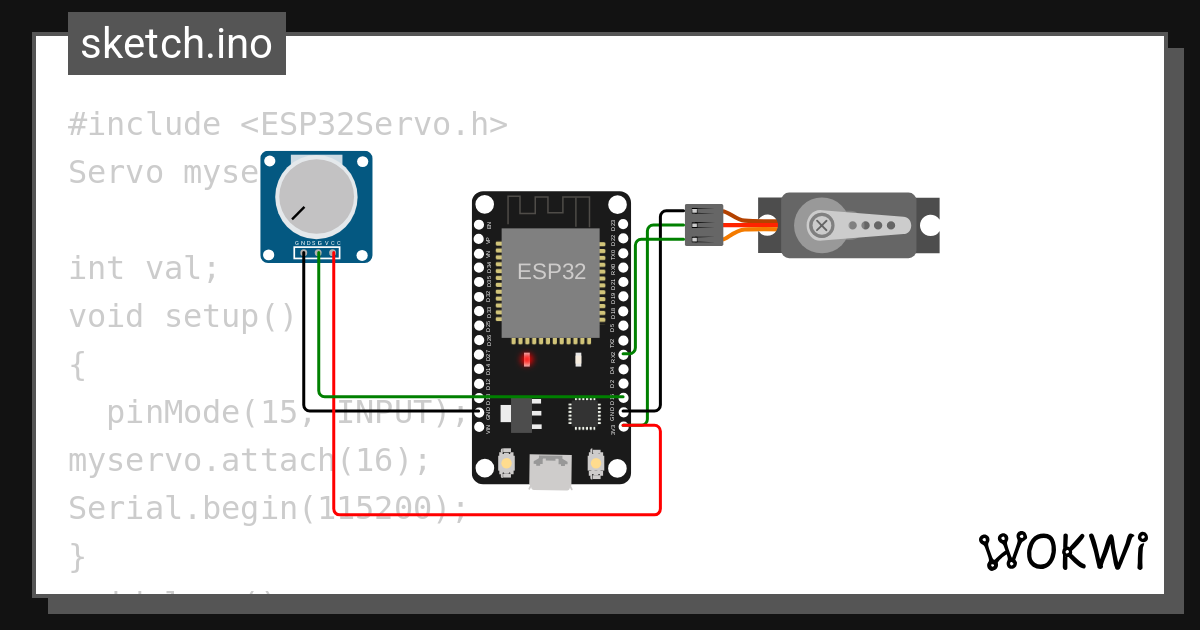 servo Motor -pot - Wokwi ESP32, STM32, Arduino Simulator