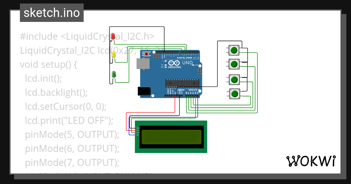 lcd crystal i2c - Wokwi ESP32, STM32, Arduino Simulator