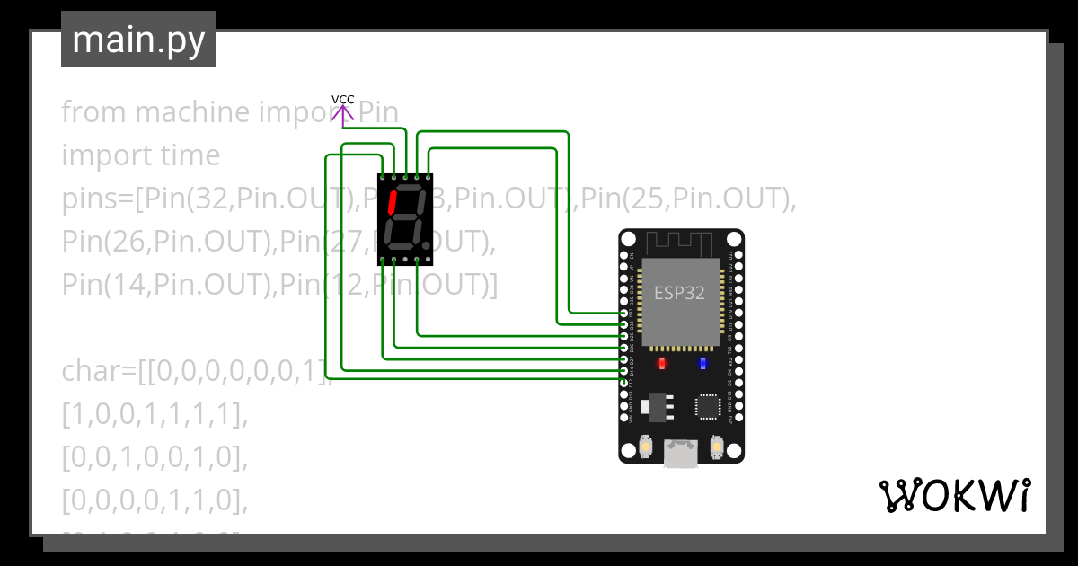 Seven Segment Display With Micropython Wokwi Esp32 Stm32 Arduino Simulator 6600