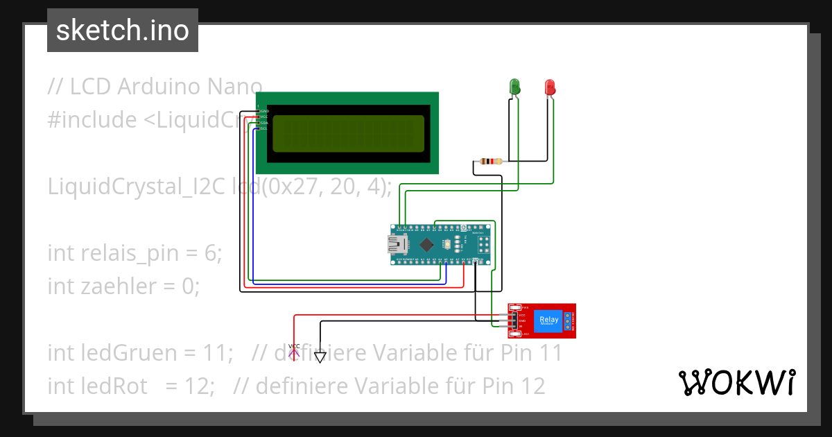 ArduinoNano_I2C-LCD_Relais - Wokwi ESP32, STM32, Arduino Simulator