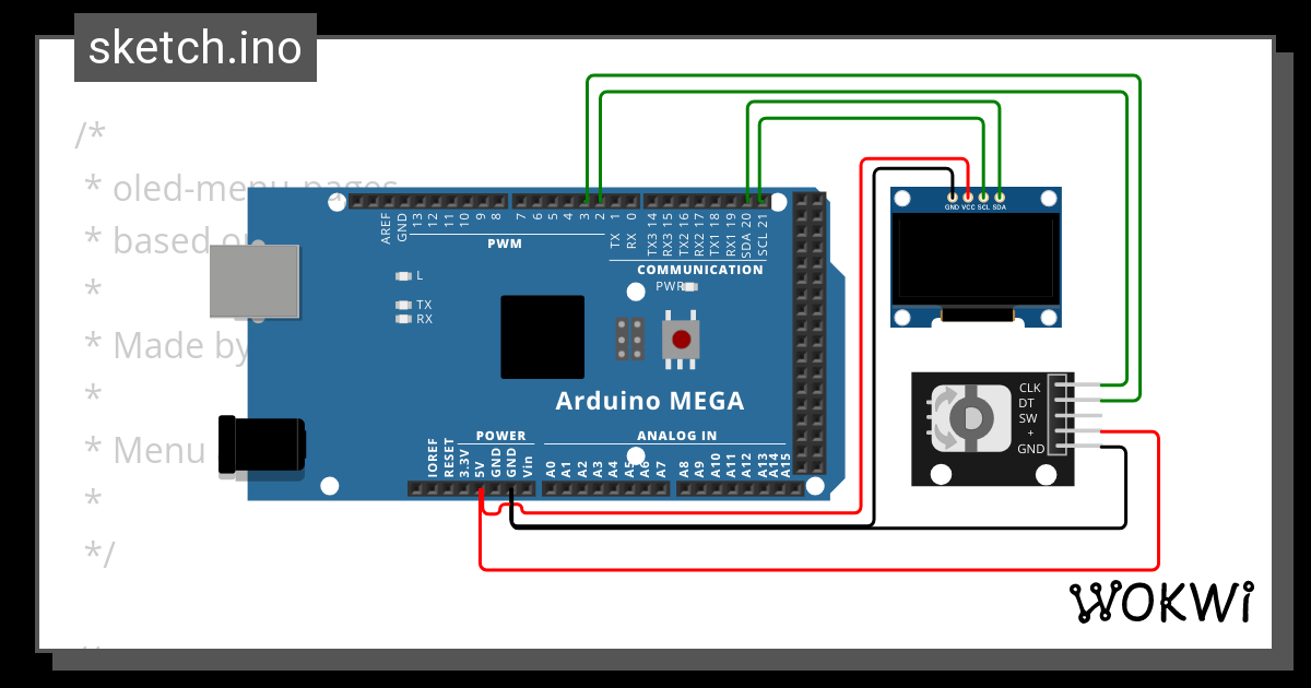 Menu Oled Rotary Wokwi Esp32 Stm32 Arduino Simulator 0915