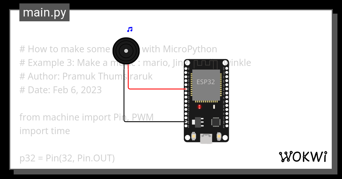 Buzzer Exer2 Play Music Copy Wokwi Esp32 Stm32 Arduino Simulator