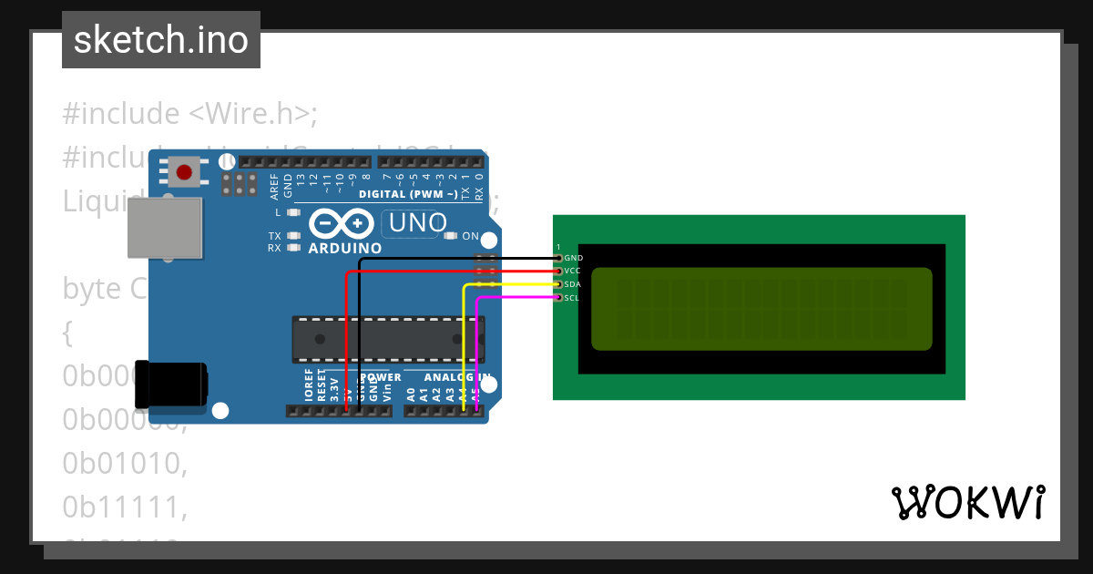 LCD(I2C) - Wokwi ESP32, STM32, Arduino Simulator