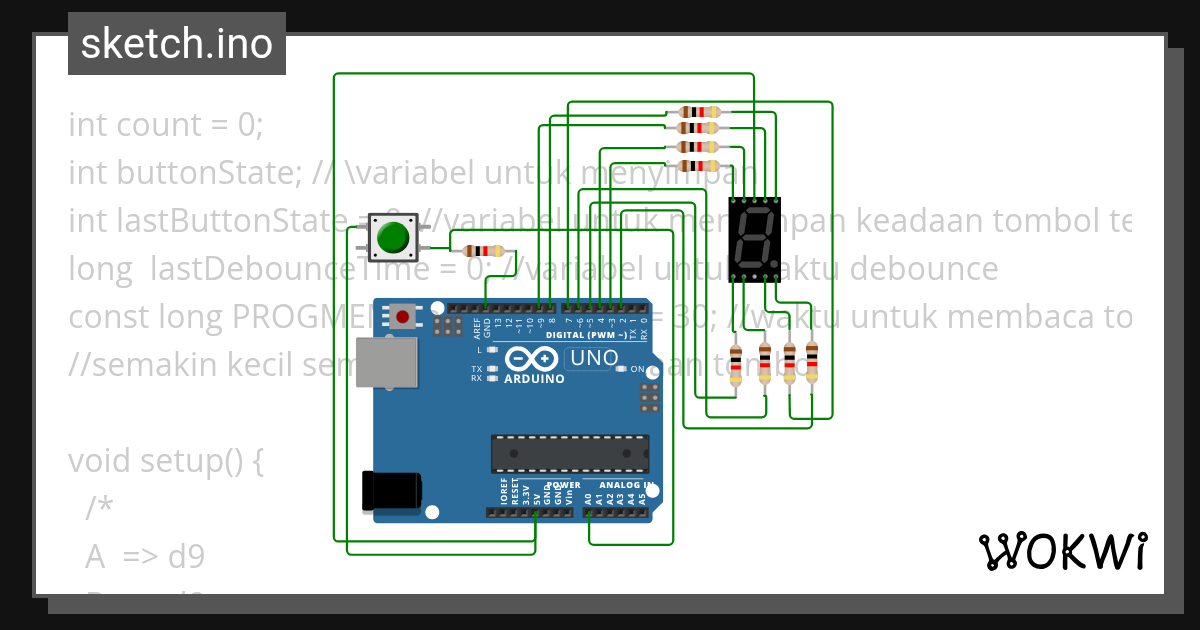7 Segment Display - Wokwi ESP32, STM32, Arduino Simulator