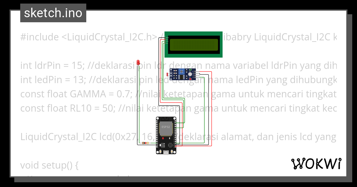 Sensor Cahaya Wokwi Esp32 Stm32 Arduino Simulator 