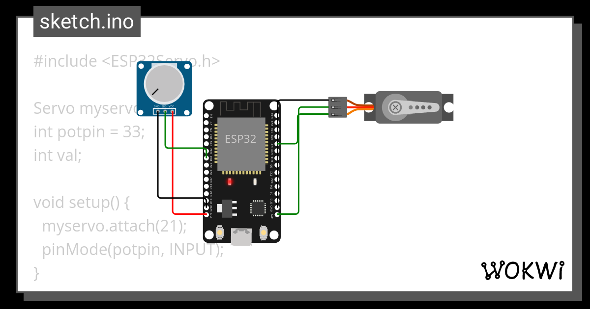 servo Wokwi Arduino and ESP32 Simulator