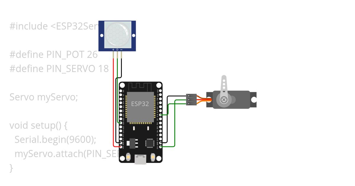 servo with pir simulation