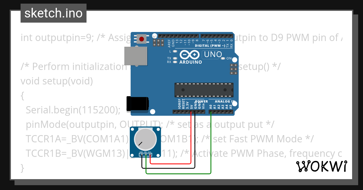 Arduino_Degisken_PWM_Frekans - Wokwi ESP32, STM32, Arduino Simulator
