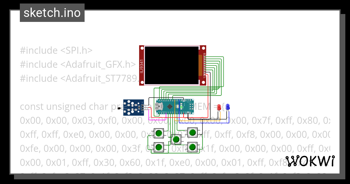 TFT Nano Wokwi ESP32 STM32 Arduino Simulator