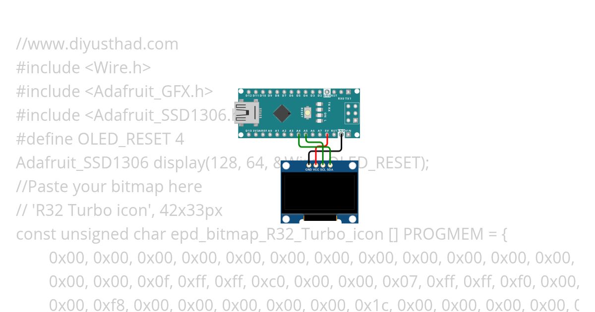 Nano I2C Oled simulation