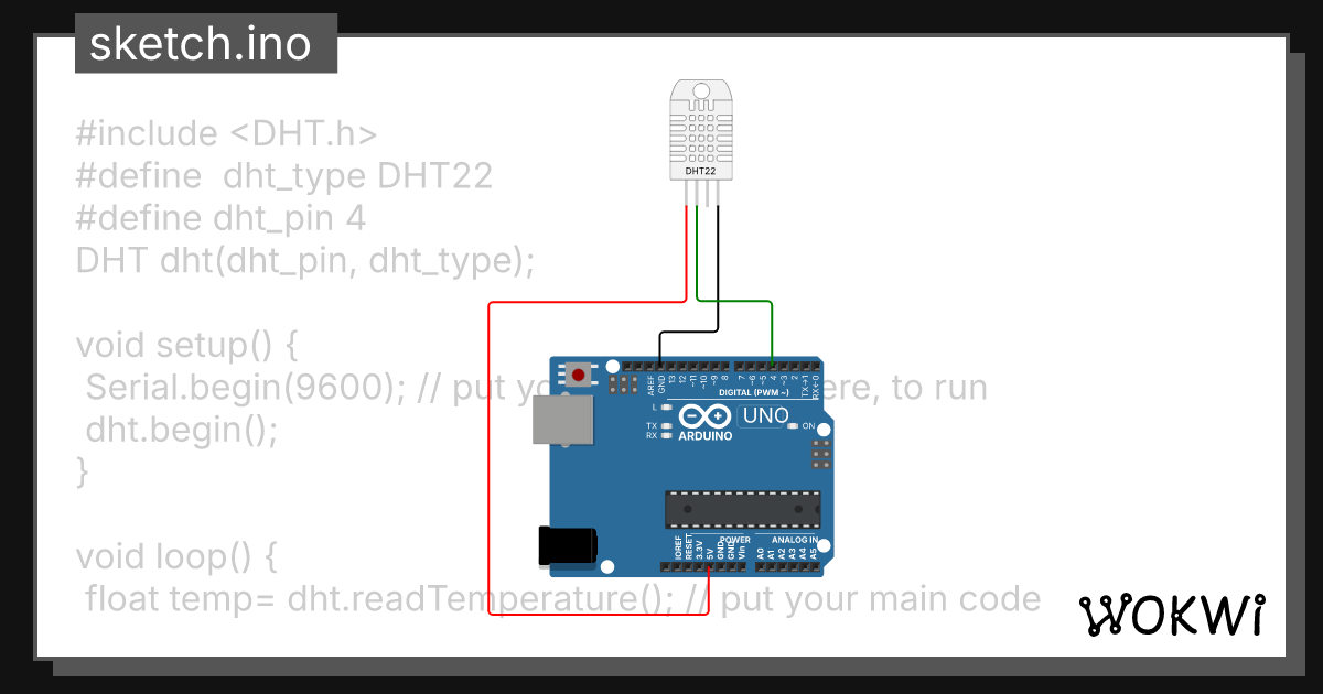 DHT SENSOR - Wokwi ESP32, STM32, Arduino Simulator