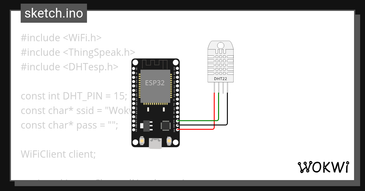 Sensor suhu dan kelembapan - Wokwi ESP32, STM32, Arduino Simulator