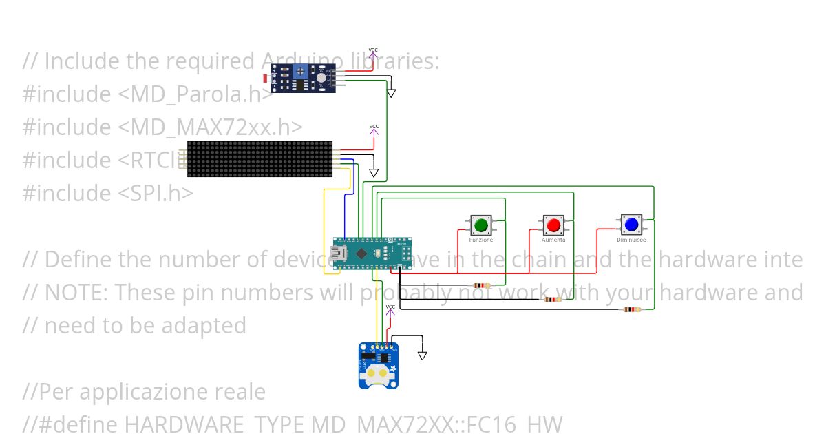 Arduino Nano Led matrix clock simulation
