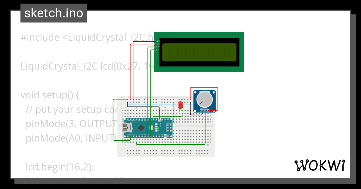 Rangkaian Led Sederhana Dengan Potensiometer Wokwi Esp32 Stm32 Arduino Simulator