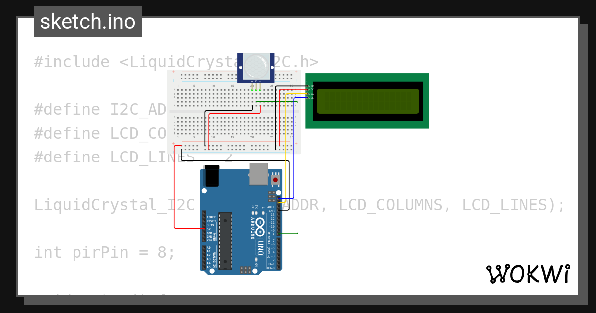 Pir project wokwi esp32 stm32 arduino simulator