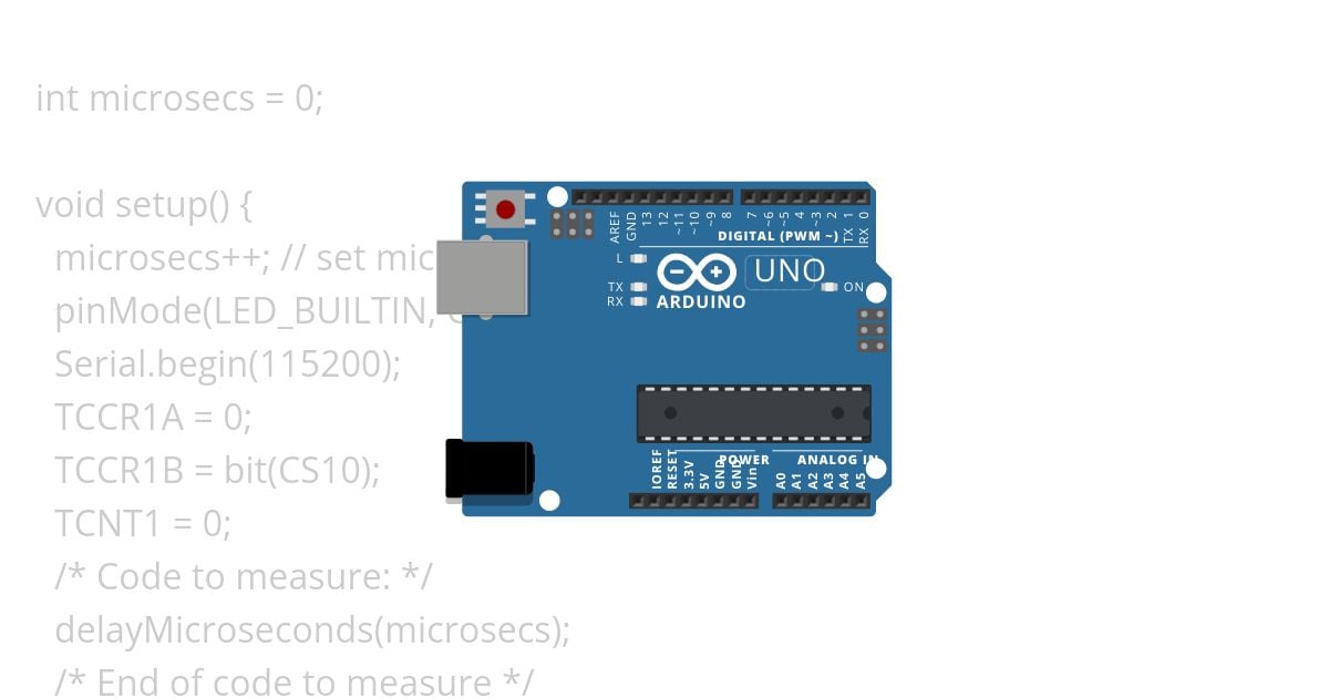 delayMicroseconds with variable - Measuring Arduino Code Speed simulation