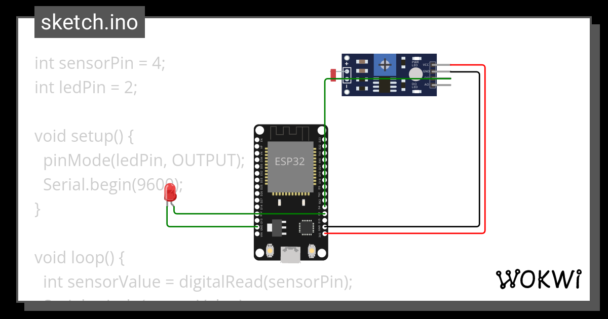 ESP32 LDR Sensor - Wokwi ESP32, STM32, Arduino Simulator