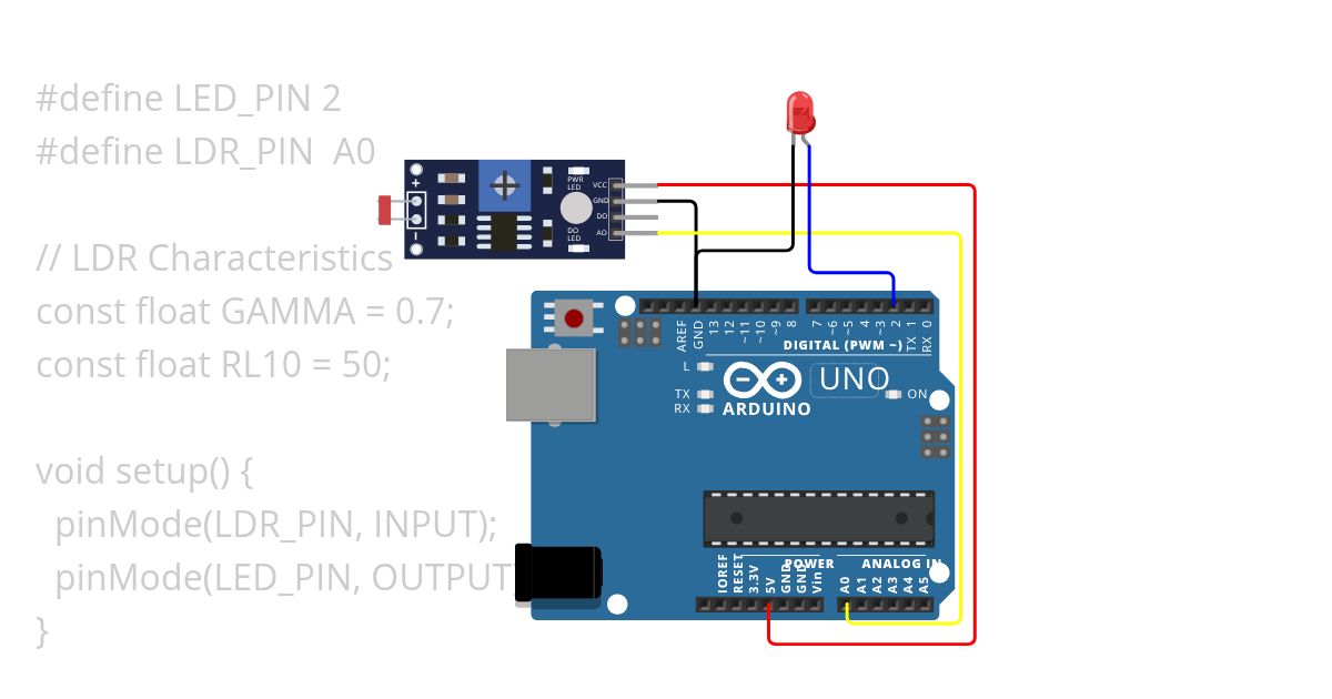 ldr using arduino simulation