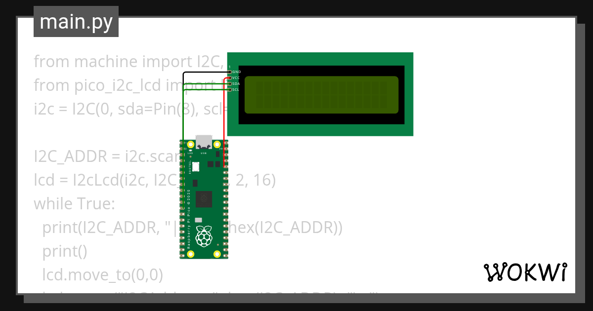lcd*I2C - Wokwi ESP32, STM32, Arduino Simulator
