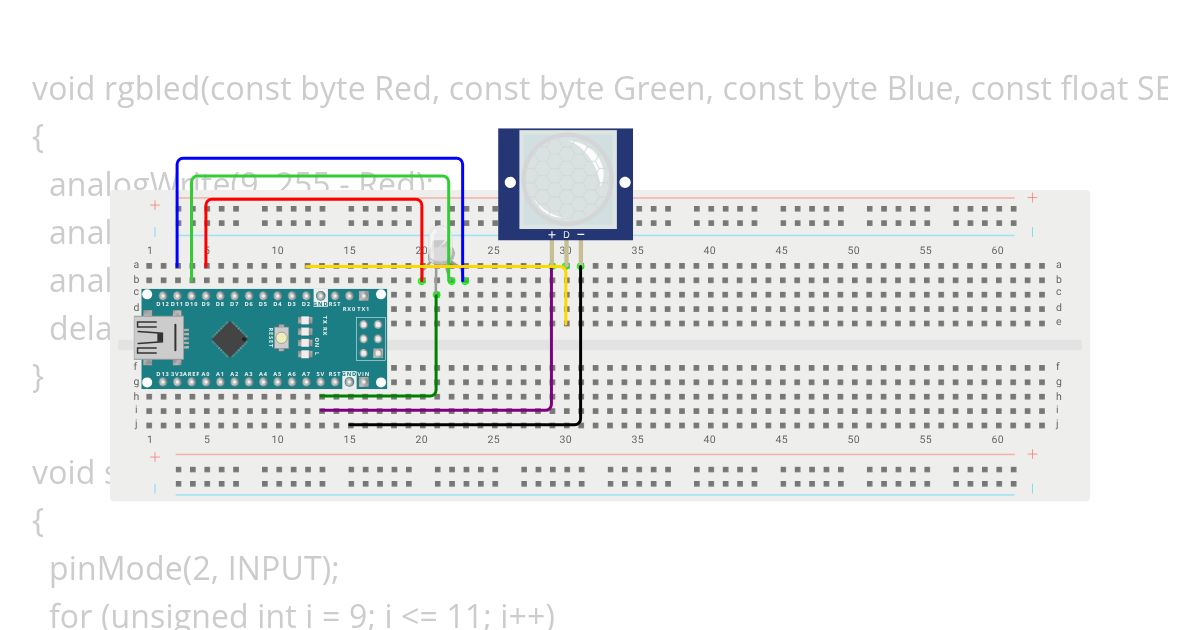Breadboard rgb simulation