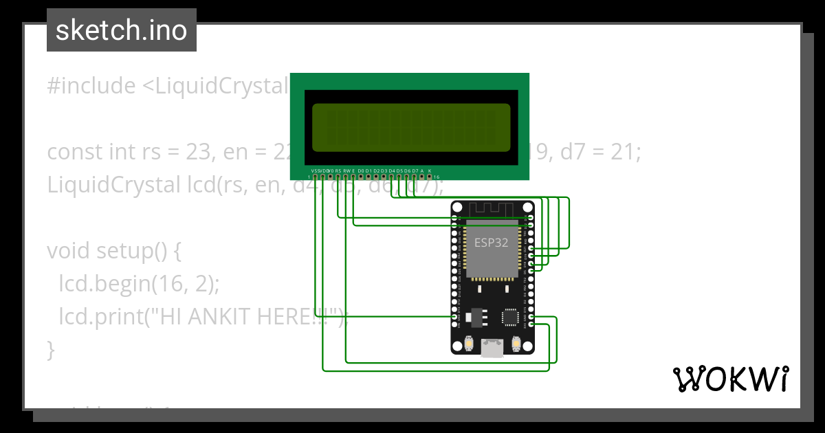 Liquid Crystal Display Wokwi Esp Stm Arduino Simulator