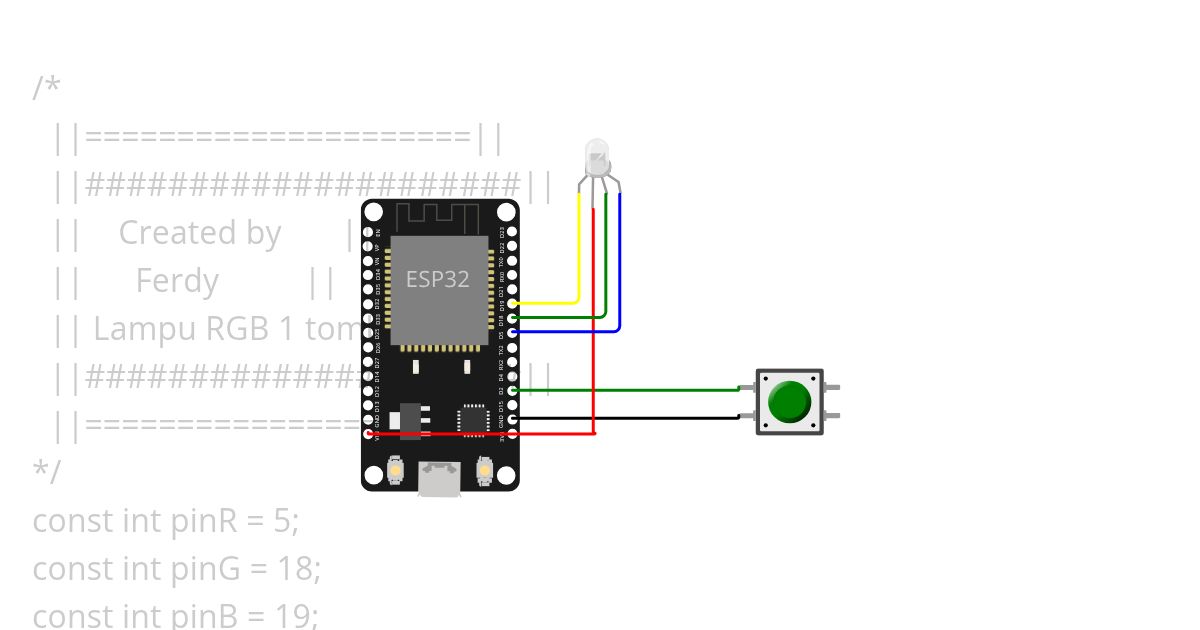 Lampu RGB 1 tombol simulation