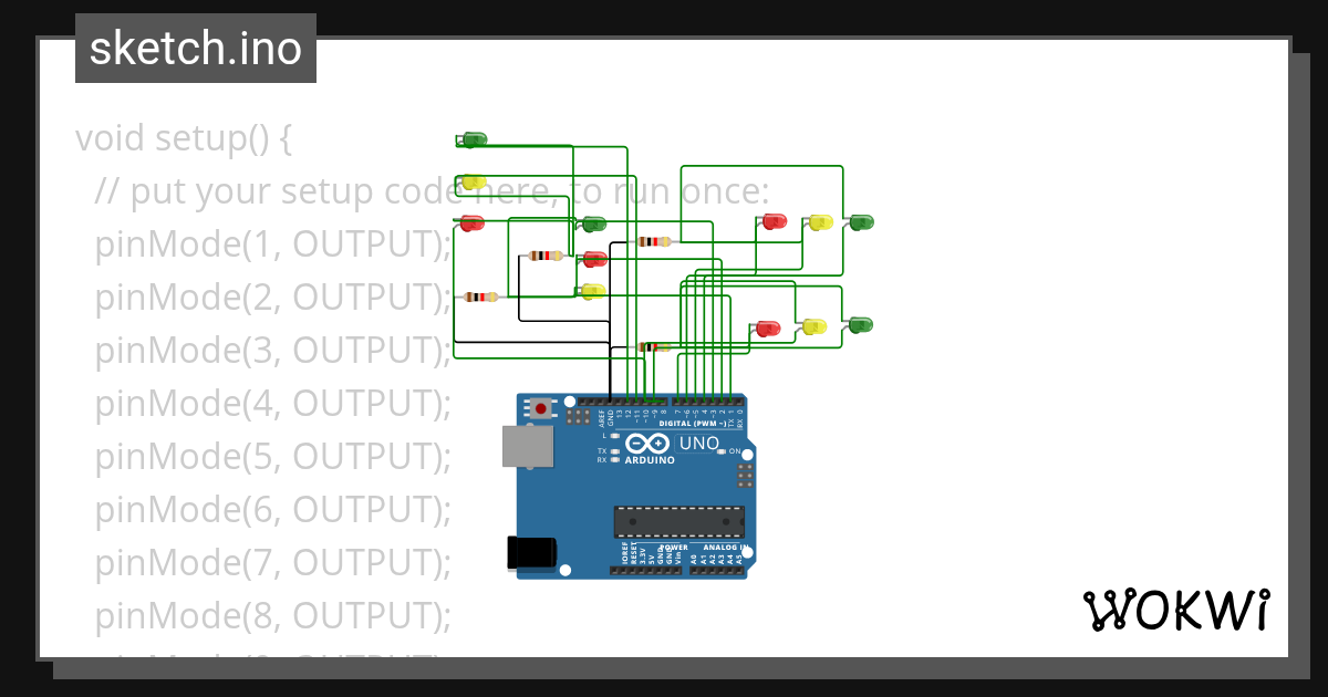 TUGAS SIMULASI PEMNBUATAN LAMPU LED MENGGUNAKAN ARDUINO - Wokwi ESP32 ...