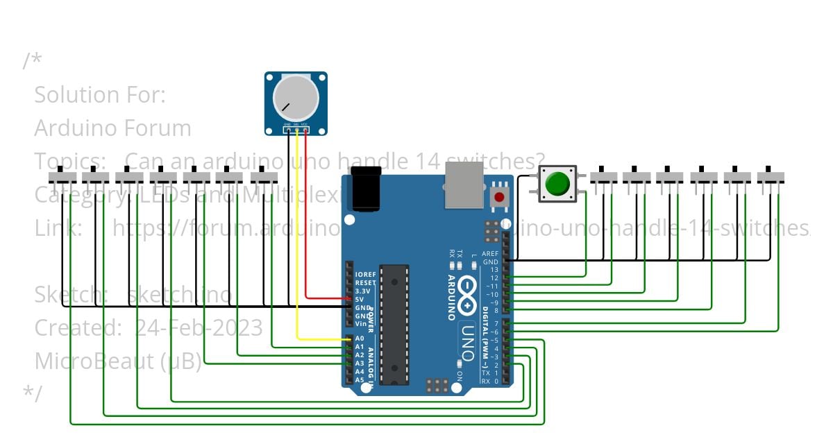 Arduino Forum - Can an arduino uno handle 14 switches simulation