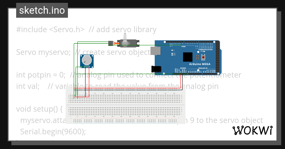 Potmeter&Servo - Wokwi ESP32, STM32, Arduino Simulator