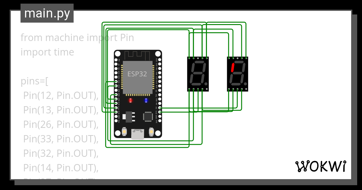 7 Segment Wokwi Esp32 Stm32 Arduino Simulator 9373