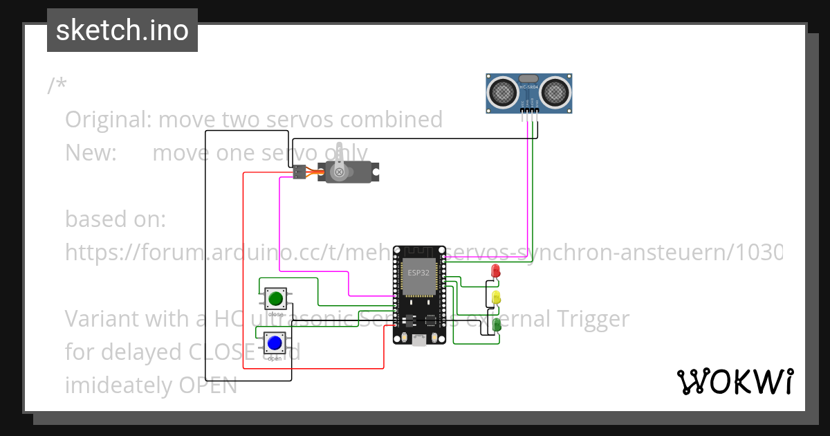 ESP32 move one servo - Wokwi Arduino and ESP32 Simulator
