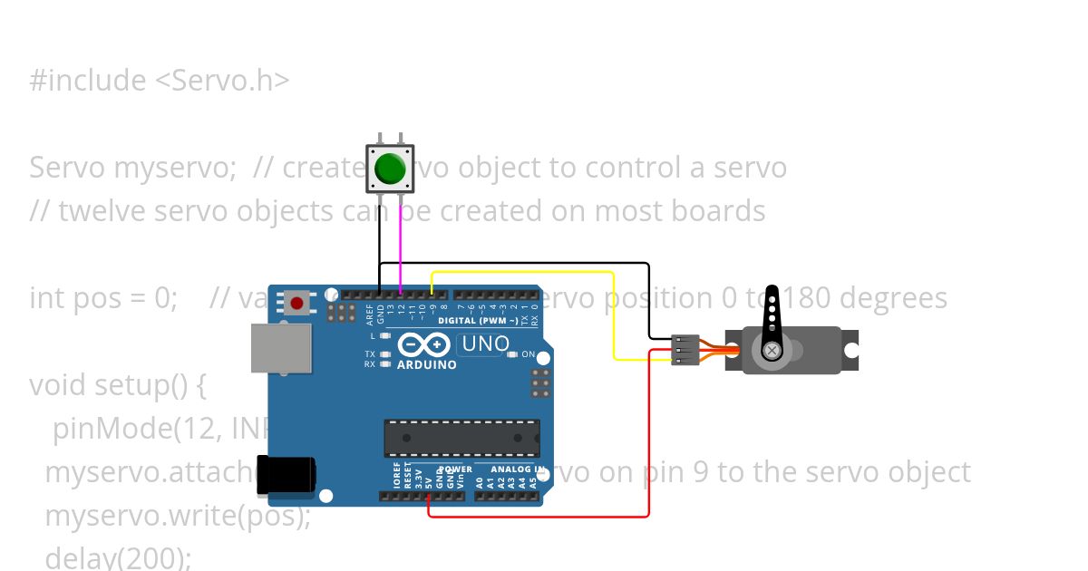 Simple Servo Slow Loop with Button simulation