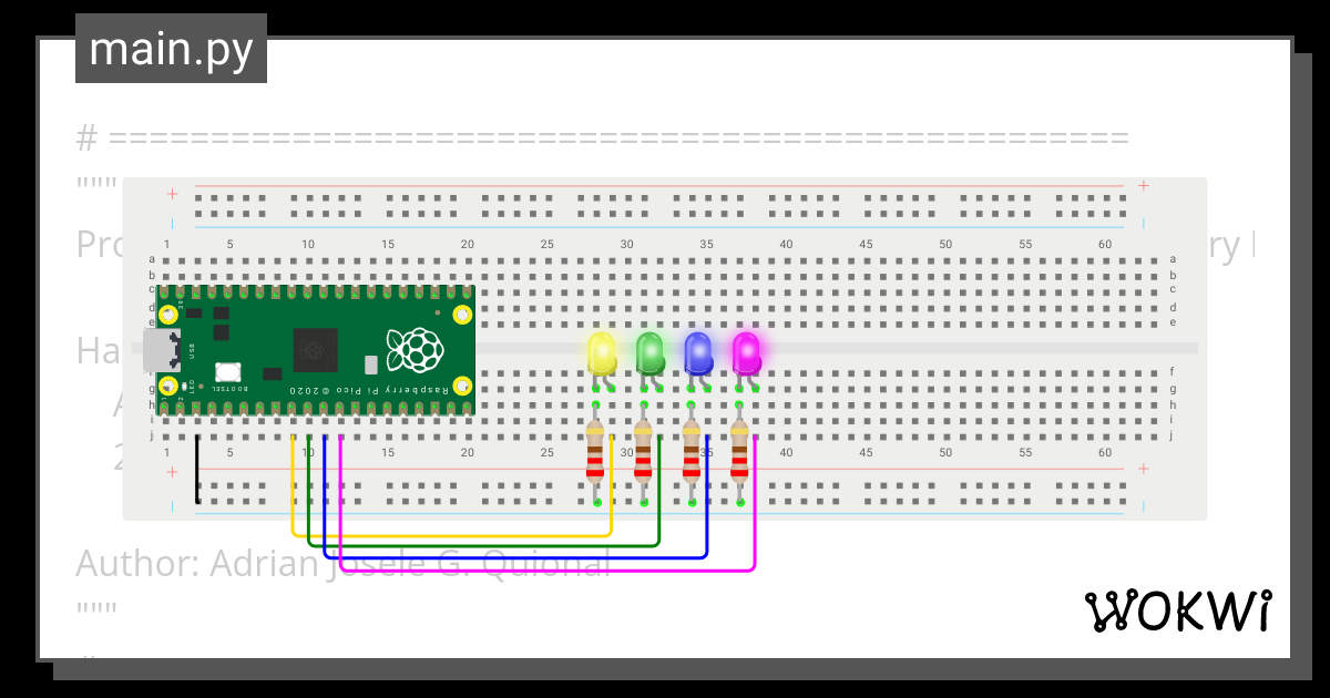 Raspberry Pi Pico 4 Leds Blink Wokwi Esp32 Stm32 Arduino Simulator 