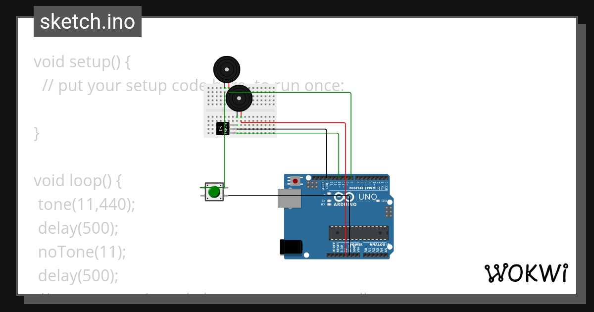 töne taster - Wokwi ESP32, STM32, Arduino Simulator