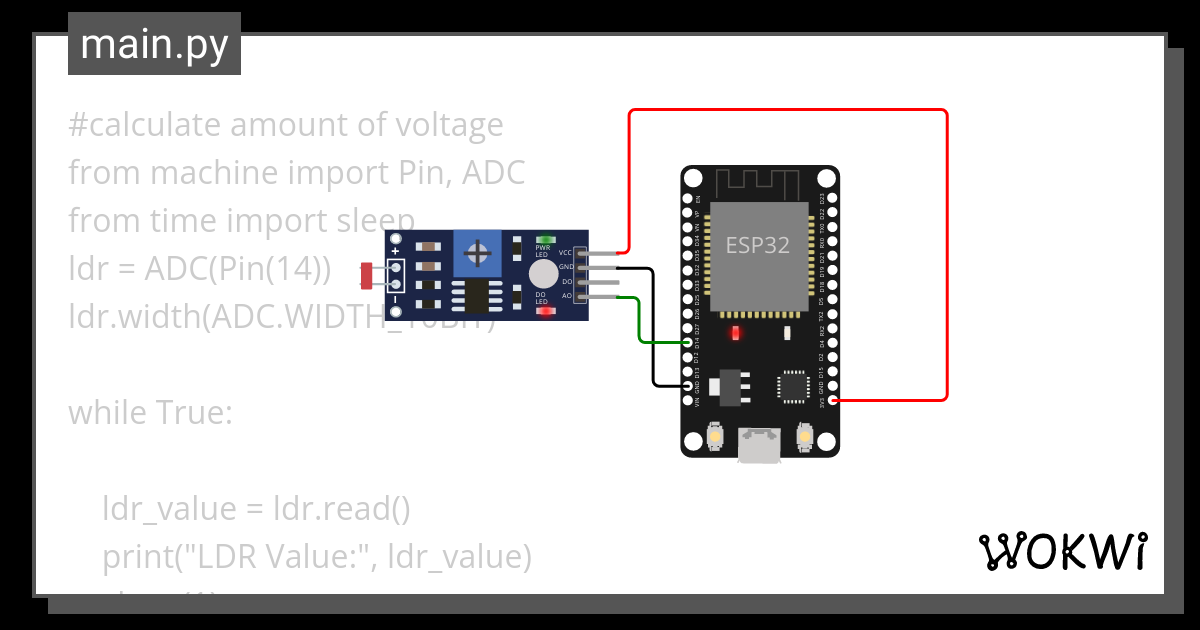 Ldr Photoresistor Wokwi Esp32 Stm32 Arduino Simulator 3440