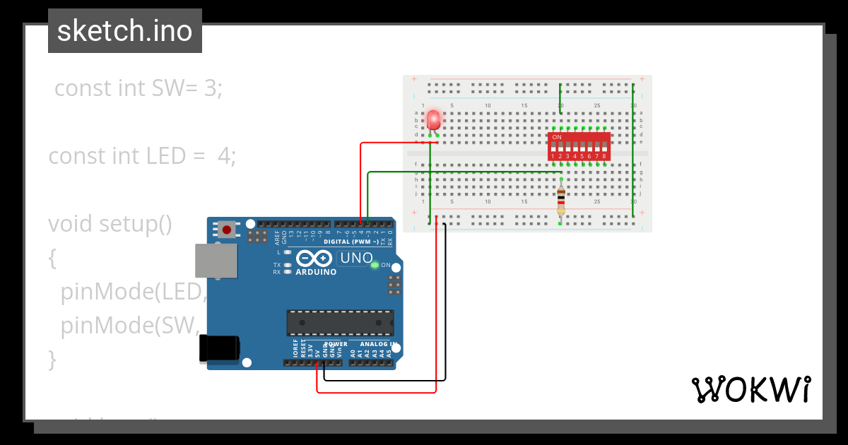 Compuerta NOT - Wokwi ESP32, STM32, Arduino Simulator