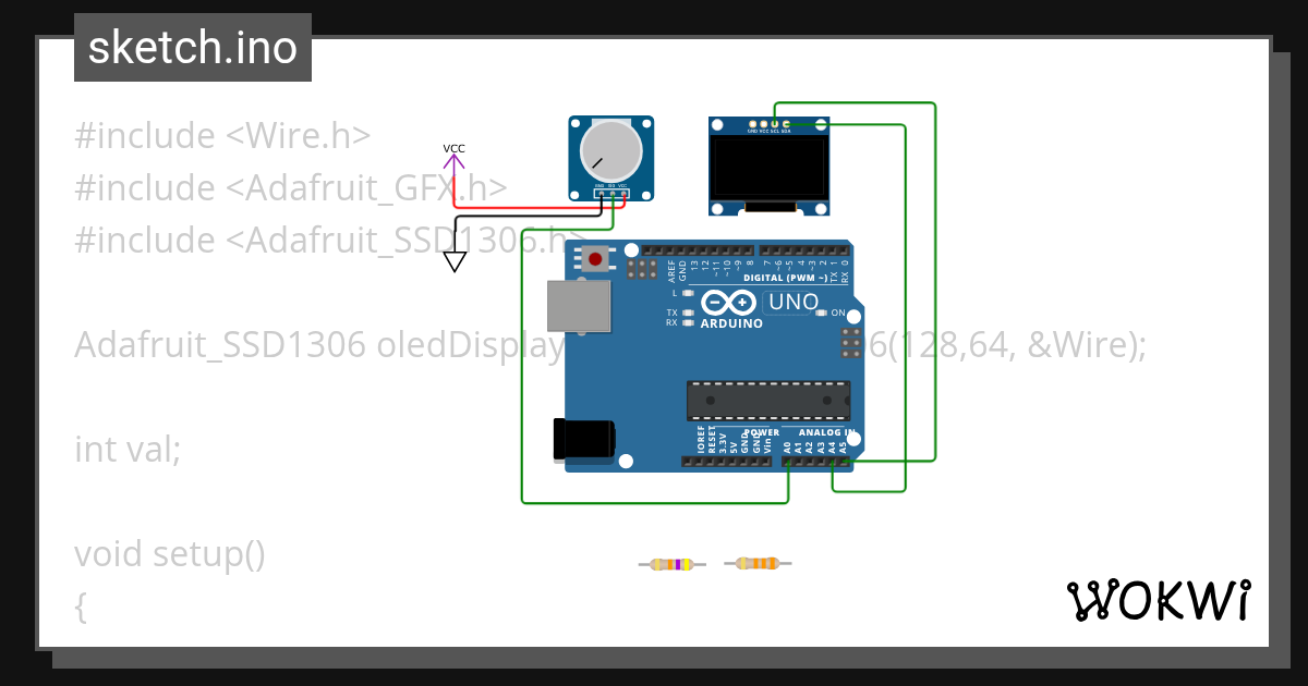 Voltage Measure with UNO Wokwi ESP32, STM32, Arduino Simulator