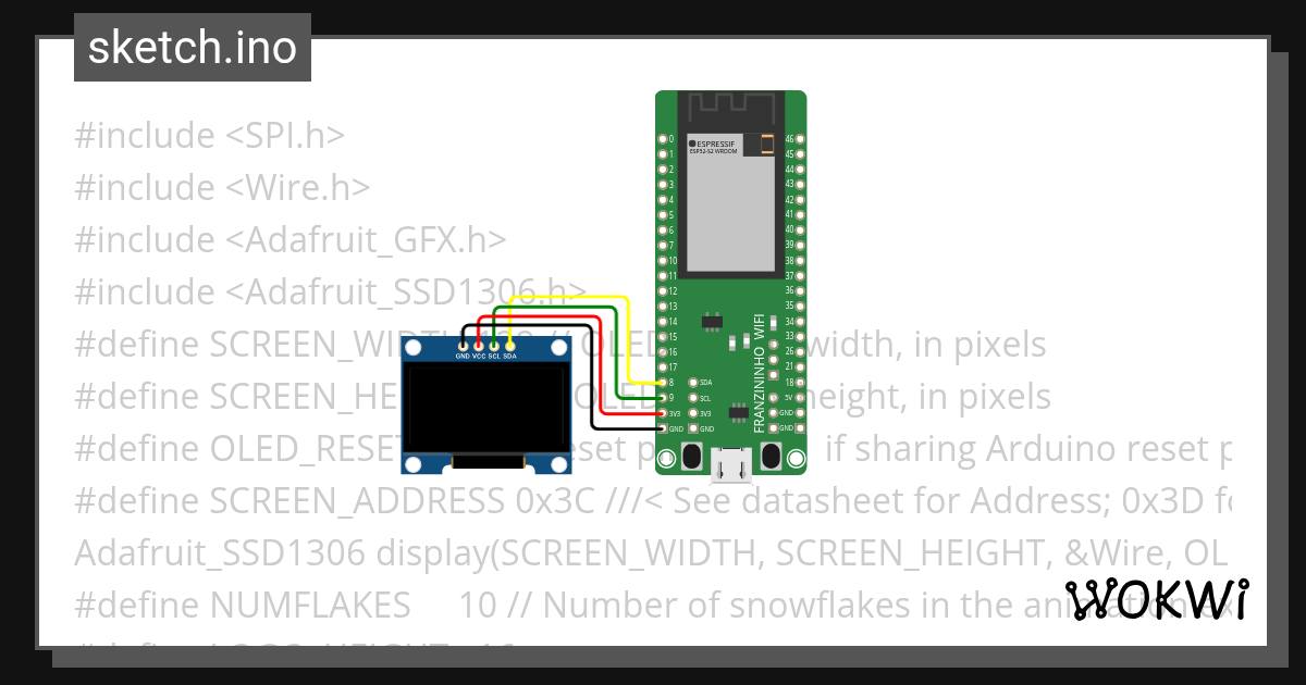 Franzininho com Display LED Wokwi ESP32, STM32, Arduino Simulator