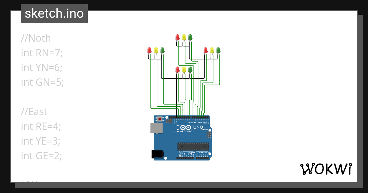 Traffic Light - Wokwi ESP32, STM32, Arduino Simulator